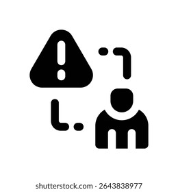 ícone de glifo de risco. Ícone vetorial forte e sólido para sites, interfaces móveis, apresentações e marca visual. Alta qualidade e fácil de editar.