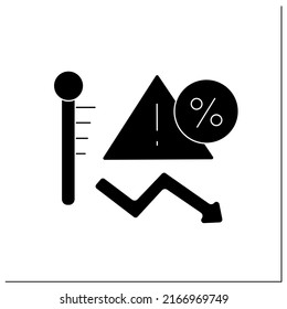 Risk glyph icon. Threat or peril which insurance company has agreed to insure against in policy wordings. Insurance concept.Filled flat sign. Isolated silhouette vector illustration