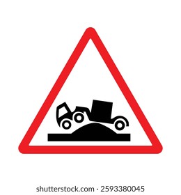 Risk of grounding sign and symbol vector on white background