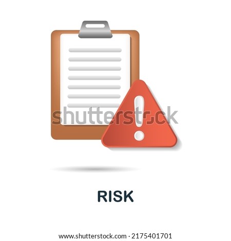 Risk icon in 3d. Colored illustration from core values collection. 3d cartoon Risk icon for web design, infographics and more