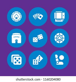risk icon. 9 risk set with dices, online payment, dice and poker full vector icons for web and mobile app