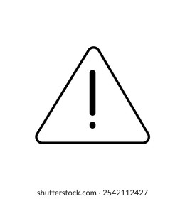 Icono de riesgo, peligroso, alerta, advertencia, precaución, signo de exclamación en un estilo delineado delgado. marca peligrosa