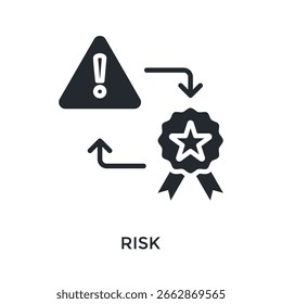 Risk Icon Glyph Style. Vector Illustration For Graphic Design