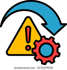 Risk Icon Lineal Color Vector Illustration