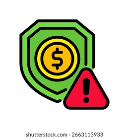 Ícone de risco - Ilustração do vetor de cores linear