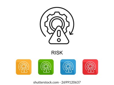 Icono de riesgo Ilustración vectorial multicolor
