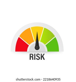 Risk icon on the speedometer. Average risk meter. isolated on white background. Vector illustration