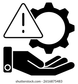Risk icon represented by Risk symbol Black Filled style.