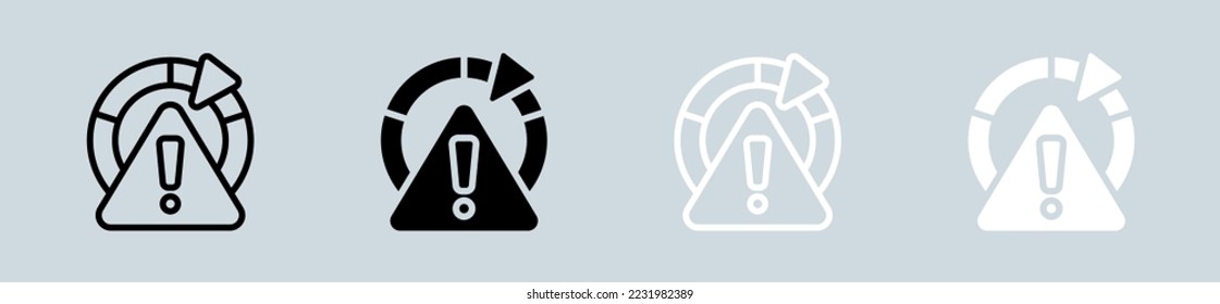 Risikosymbol in Schwarz-Weiß eingestellt. Ausrufezeichen, Vektorgrafik.