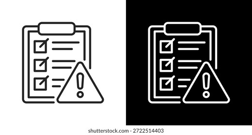 Risk Icon Set. Clean Line Design With Light And Dark Versions For Versatile Use