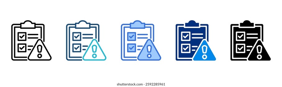 Risk icon set multiple style collection