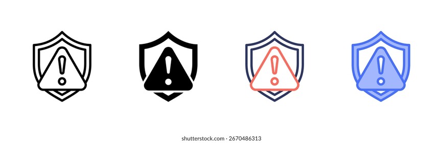 Risk icon set multiple style collection