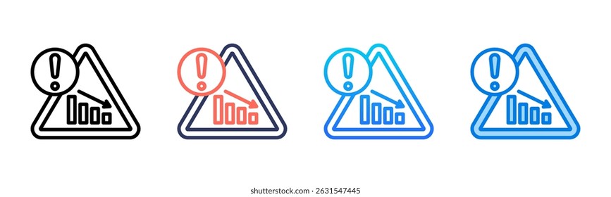 Risk icon sheet multiple style collection