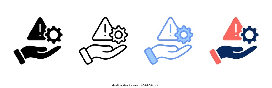 Risk icon sheet multiple style collection