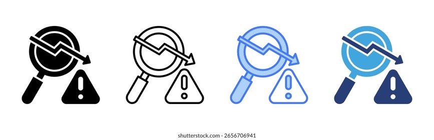 Risk icon sheet multiple style collection