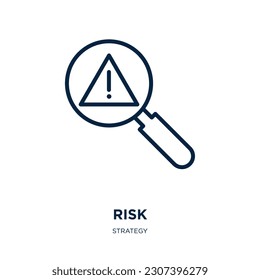 risk icon from strategy collection. Thin linear risk, security, information outline icon isolated on white background. Line vector risk sign, symbol for web and mobile