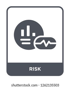 risk icon vector on white background, risk trendy filled icons from Strategy collection, risk simple element illustration