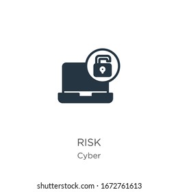 Risk icon vector. Trendy flat risk icon from cyber collection isolated on white background. Vector illustration can be used for web and mobile graphic design, logo, eps10
