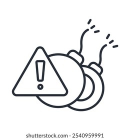 icono de riesgo. Vector. Trazo editable. signo de estilo lineal para uso Diseño web, logotipo. Ilustración de símbolo.