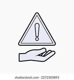 Icono de riesgo. Advertencia, símbolo de exclamación.