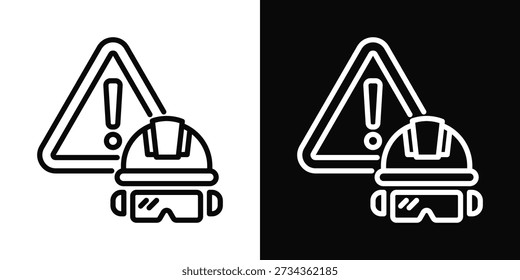 Risk Icon White And Black Background Style