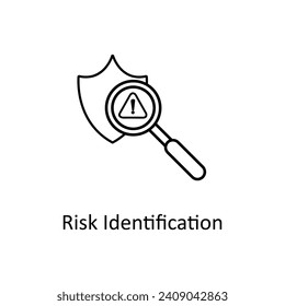 Risk Identification icon. Creative risk management liner flat illustration on white background.