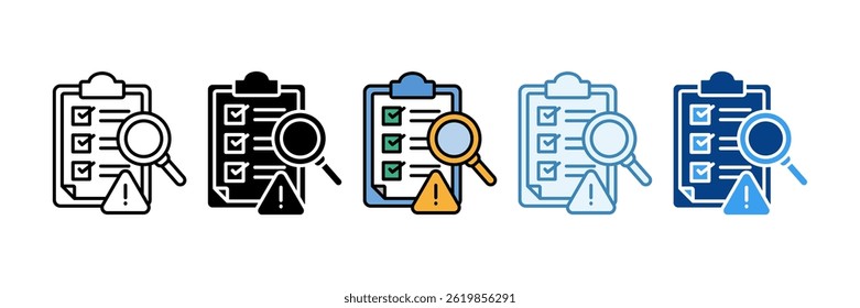 Risk Identification Icon Set Multiple Style Collection