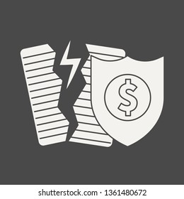 Risk insurance - business icon in flat style. Graphic design elements for ad, apps, website,packaging, poster or brochure. Vector illustration