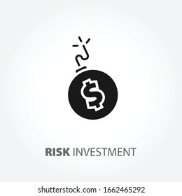 RISK INVESTMENT Icon. Money Lost Icon