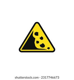 Risk of landslide caution warning symbol design vector