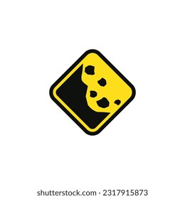 Risk of landslide caution warning symbol design vector