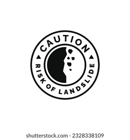 Risk of landslide caution warning symbol design vector