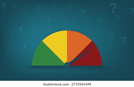 Risk Level Gauge Meter Showing Business Performance Indicator Concept