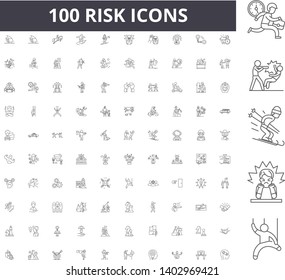 Risk line icons, signs, vector set, outline illustration concept 