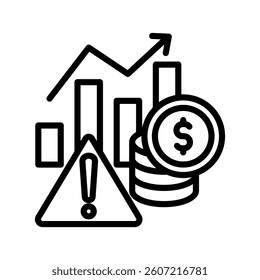 Risk Line Vector Illustration On White Background.