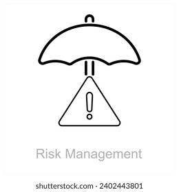 Concepto de icono de alerta y gestión de riesgos