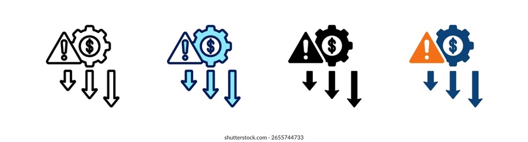 Risk Management All In One Icon Multi Styles Vector Set