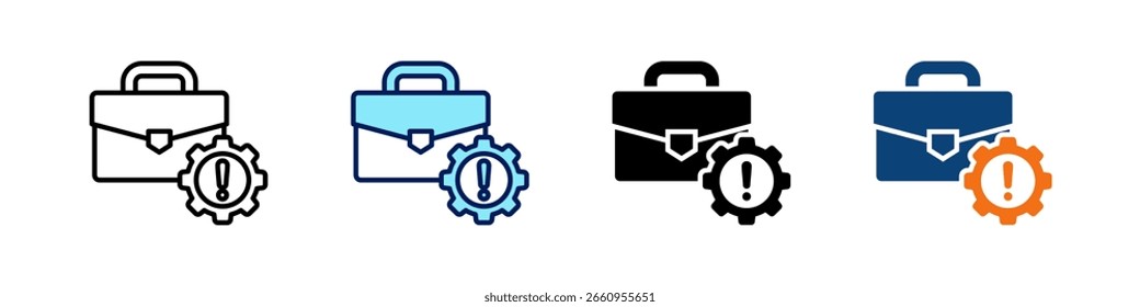 Risikomanagement in einem Symbol Multi Styles Vektor-Set
