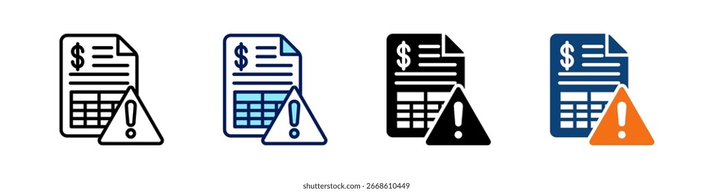 Risikomanagement in einem Symbol Multi Styles Vektor-Set