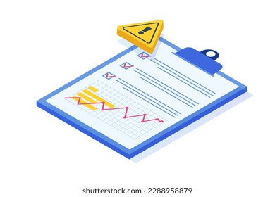 Risk management or assessment concept. Vector isometric illustration.