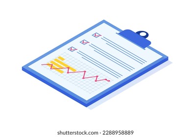 Risk management or assessment concept. Vector isometric illustration.