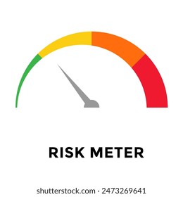 Risk management and Risk Assessment level data in speed meter of a fuel meter with green and red color Risk meter for management