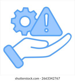Risk Management Blue Icon Vector Illustration
