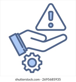 Risikomanagement Blaues Symbol, Vektorgrafik
