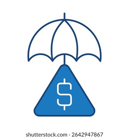 Risk Management Blue Line Icon. Investment, Finance, Economy, Portfolio, Strategy, Money, Investor, Currency, Retirement, Wealth Icons. Editable Stroke Vector Illustration