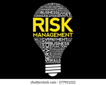Risk Management bulb word cloud, business concept