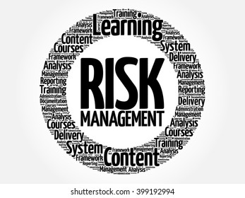 Risk Management circle word cloud, business concept
