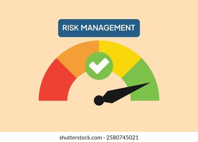 Risk management Concept. Colored flat vector illustration isolated.