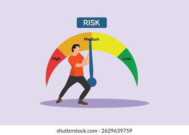 Risk Management Concept. Colored flat vector illustration isolated