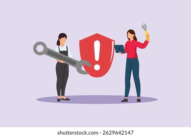 Risk Management Concept. Colored flat vector illustration isolated
